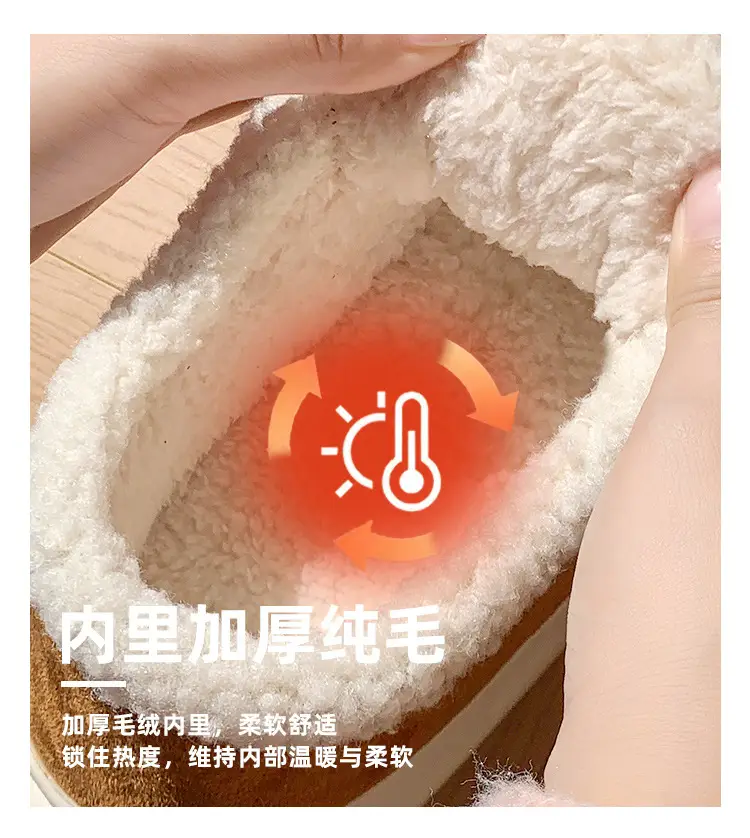 European-Style Retro Cotton Shoes for Women, Suitable for Outdoor Wear, Fully Enclosed Heel, Autumn and Winter Indoor Warm Home Slippers, Fleece-Lined, Non-Slip Maternity Shoes, Cross-Border — feature 12