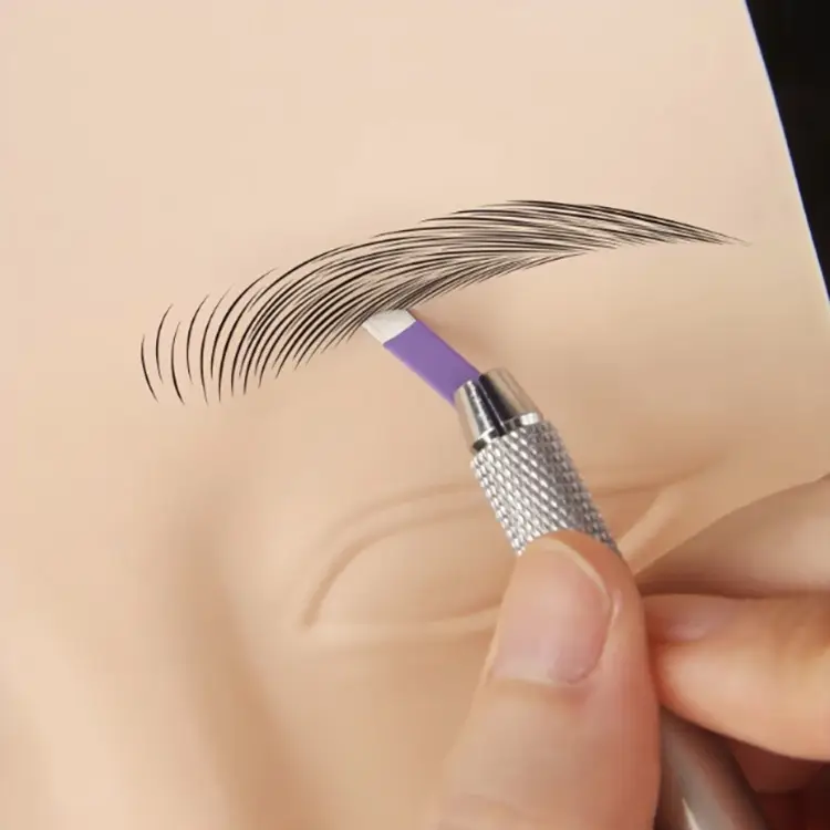 Purple Leather Eyebrow Embroidery Needle 0.15mm - Image 5