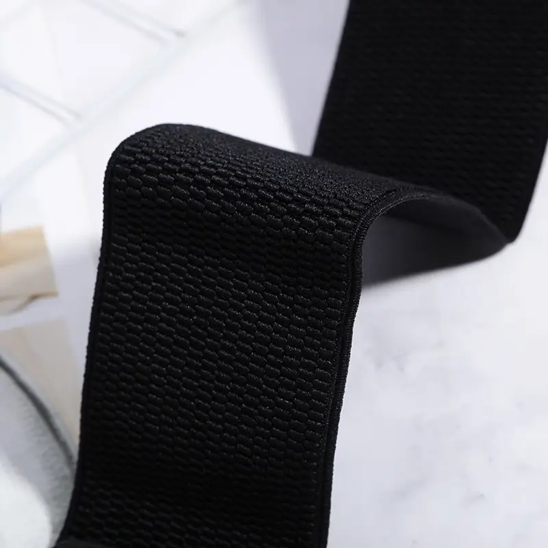 Women's Elastic Belt with Silver Seal & Black Leather