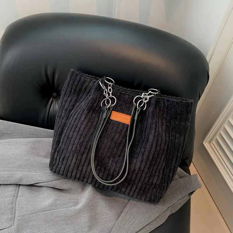 Green Velvet Shoulder Bag for Women Large Capacity