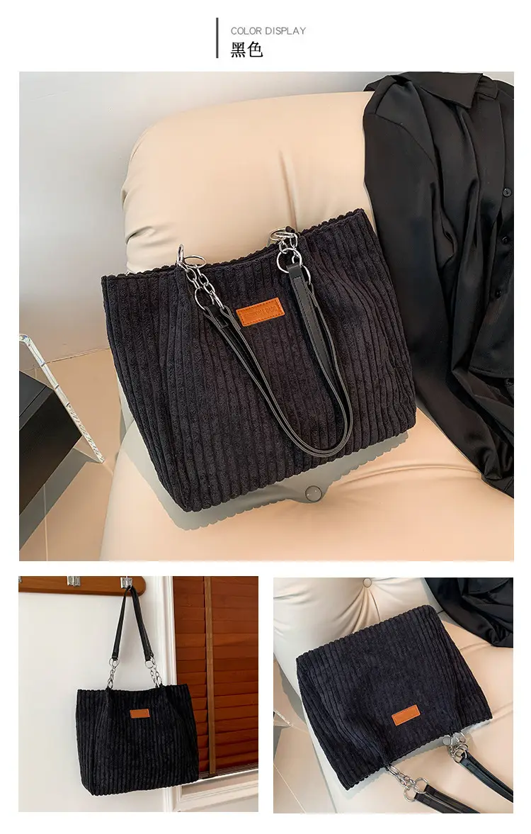 Green Velvet Shoulder Bag for Women Large Capacity — feature 10