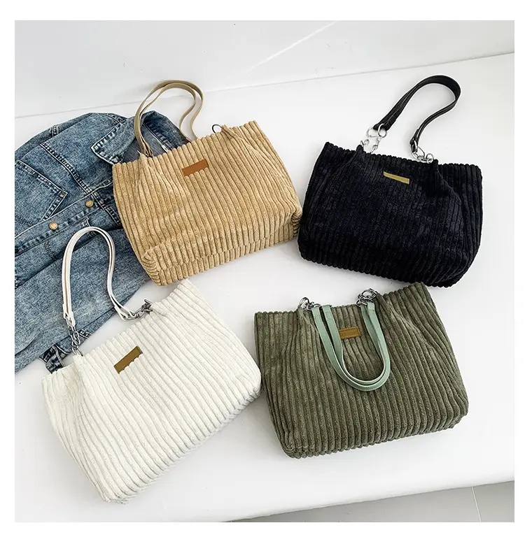 Green Velvet Shoulder Bag for Women Large Capacity — feature 22