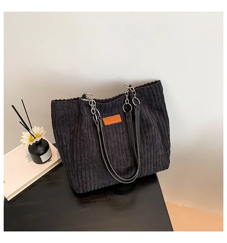 Green Velvet Shoulder Bag for Women Large Capacity