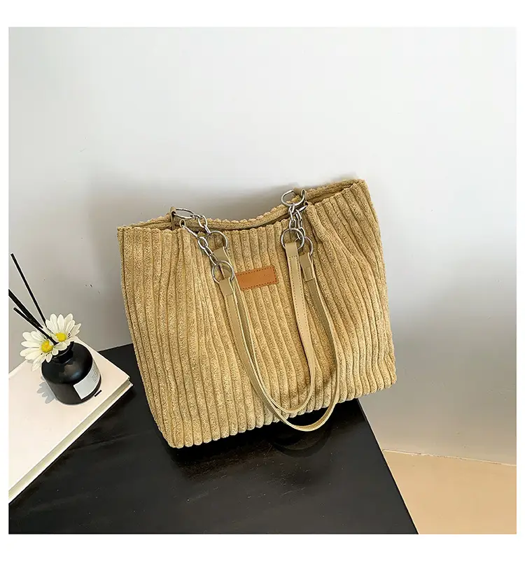 Green Velvet Shoulder Bag for Women Large Capacity
