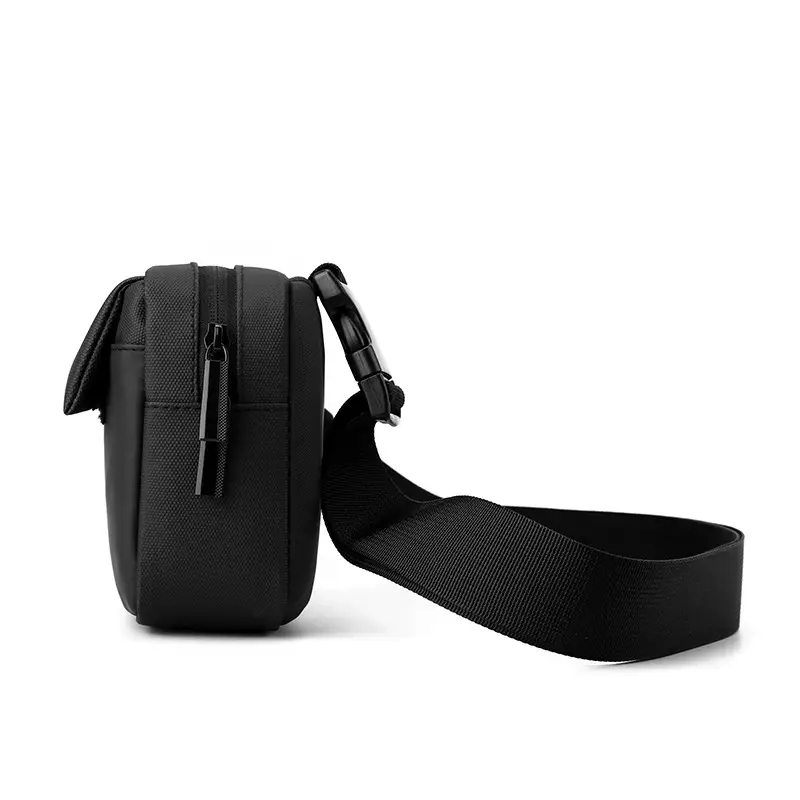 Men's Lightweight Korean Messenger Bag Black Multi Layer — feature 16