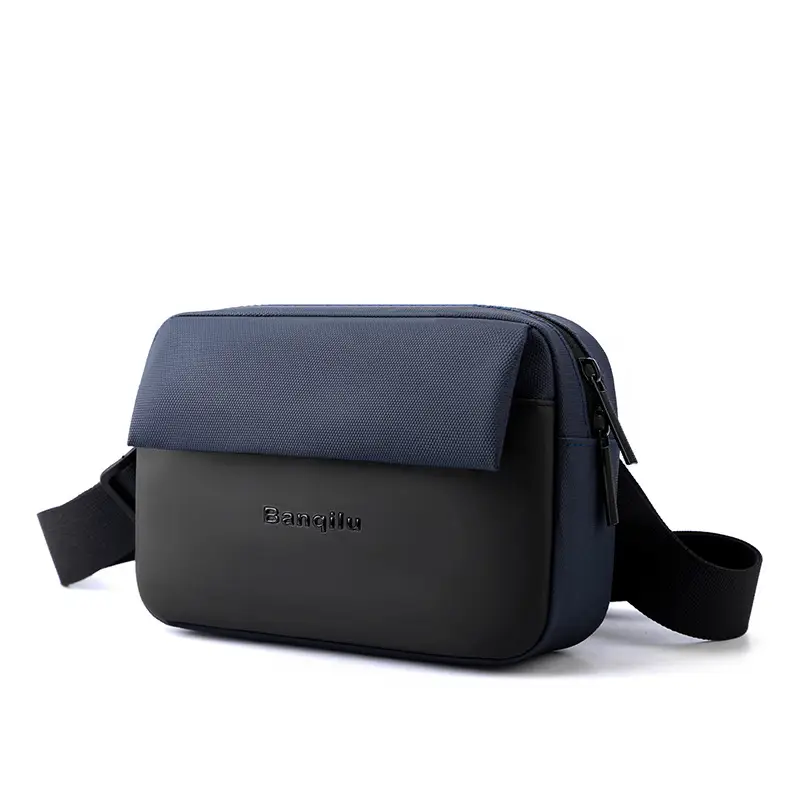 Men's Lightweight Korean Messenger Bag Black Multi Layer — feature 22