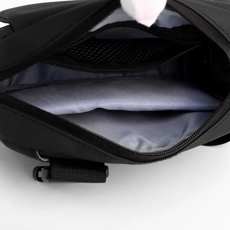Men's Lightweight Korean Messenger Bag Black Multi Layer — feature 7