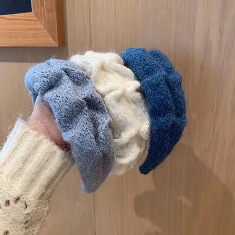 Blue Fleece Faux Fur Headband for Women - Image 8