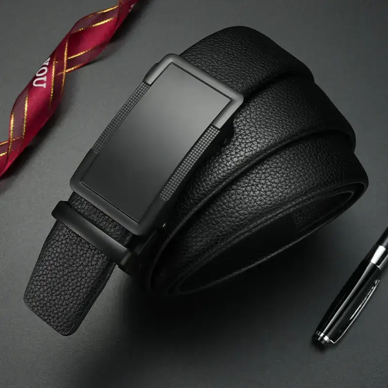New Men's Leather Belt with Automatic Buckle - Image 5