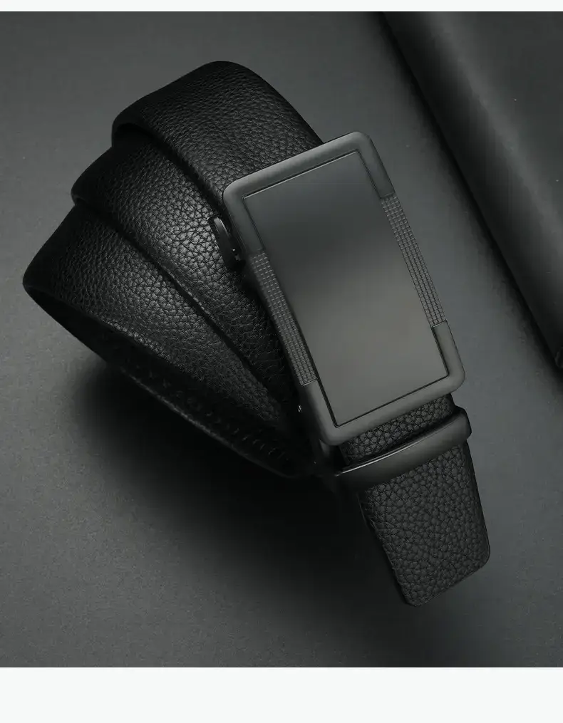 New Men's Leather Belt with Automatic Buckle — feature 16