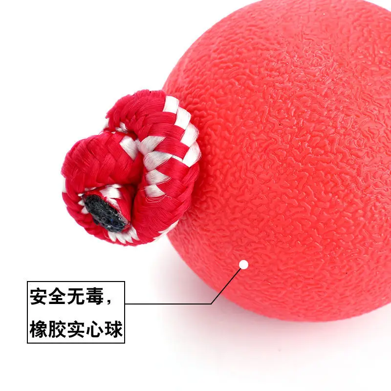 Dog training ball pet bite-resistant ball solid rubber elastic ball rope pet toy with rope elastic ball