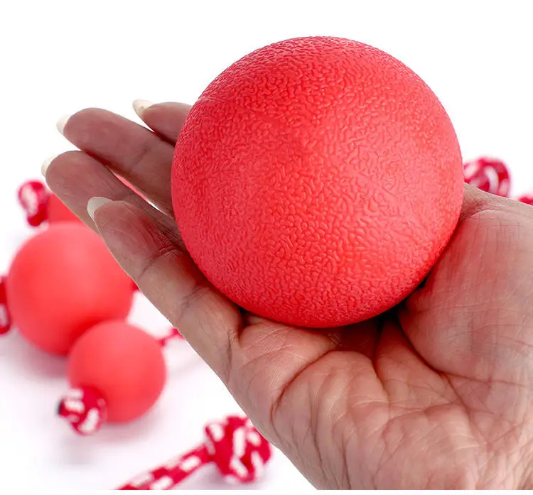 Dog training ball pet bite-resistant ball solid rubber elastic ball rope pet toy with rope elastic ball — feature 11
