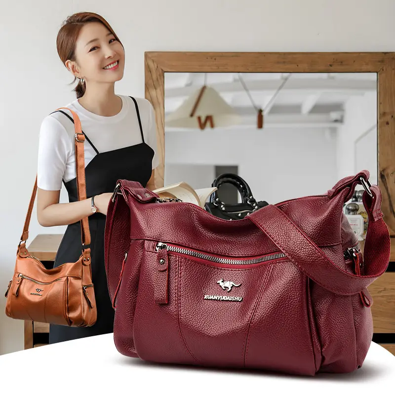 Purple Leather Shoulder Bag for Women 2023 - Image 5