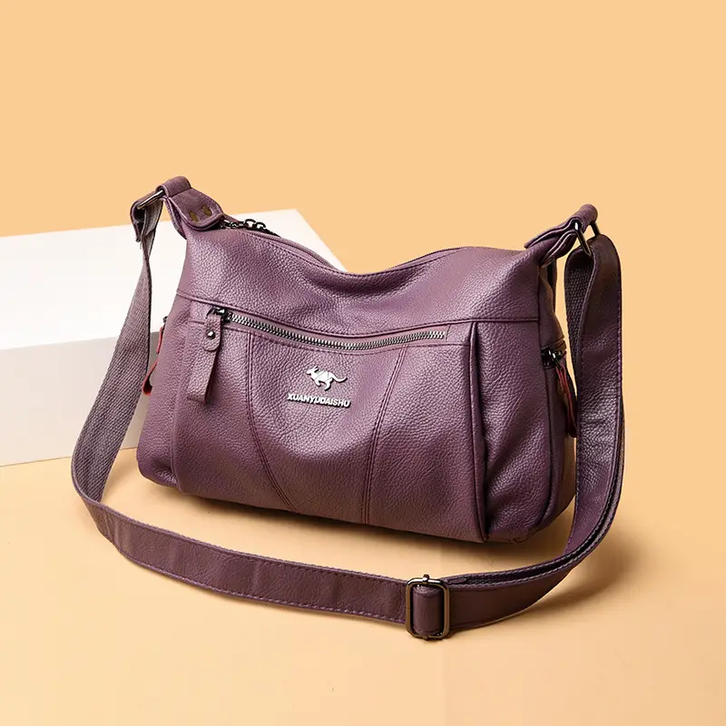 Purple Leather Shoulder Bag for Women 2023 - Image 3