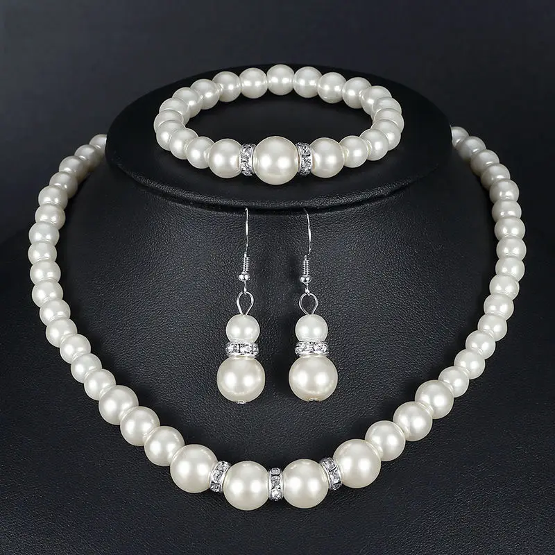 ABS Pearl Jewelry Set for Women Wedding Photo Accessories — feature 1