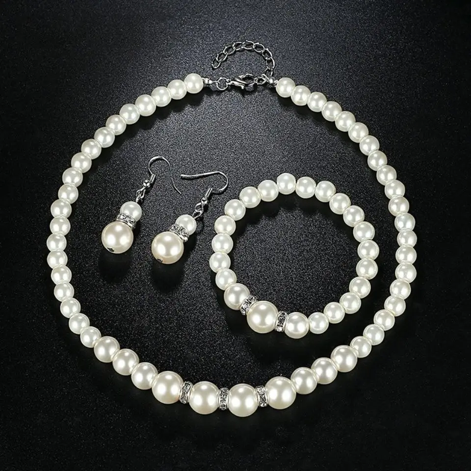 ABS Pearl Jewelry Set for Women Wedding Photo Accessories — feature 3