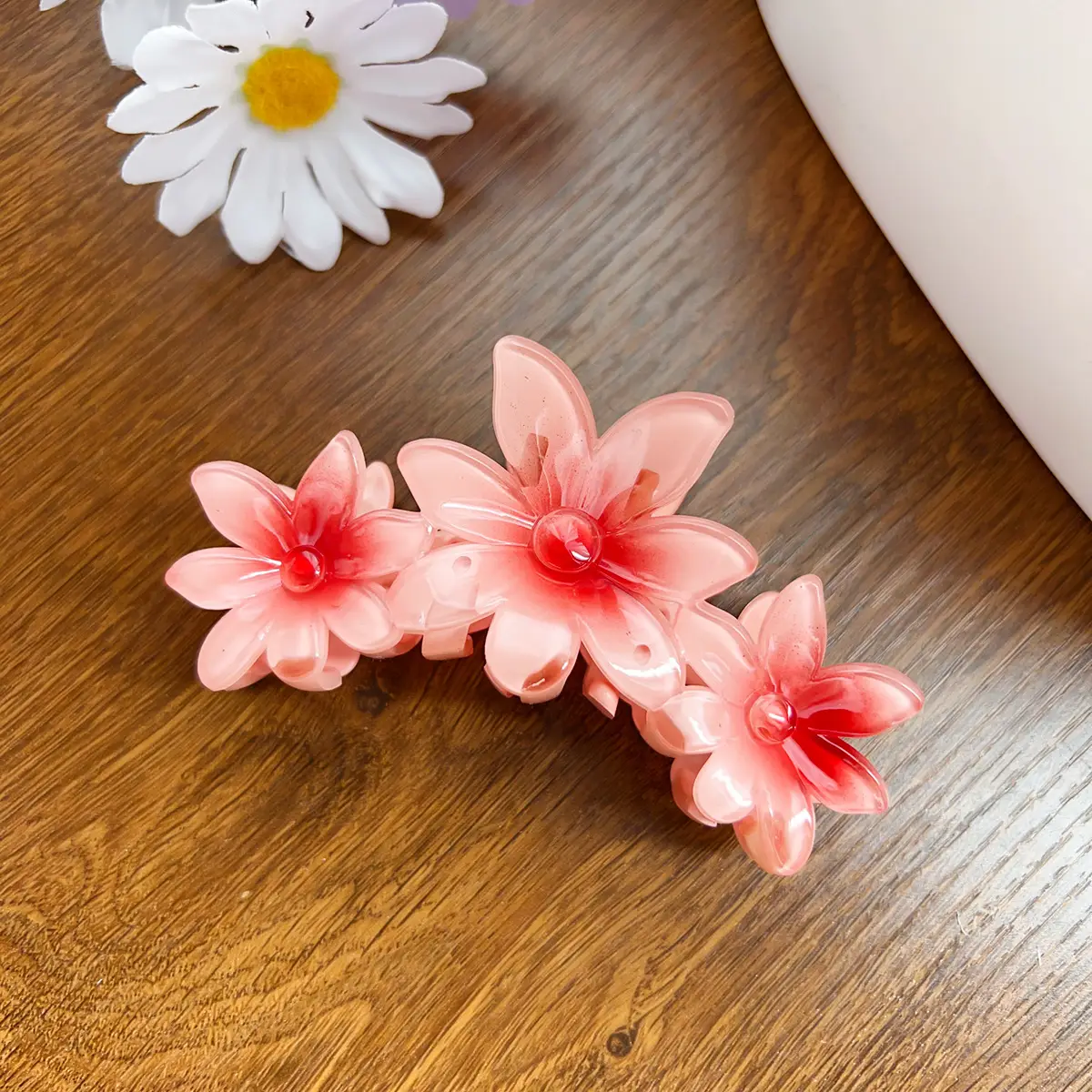 Candy Color Flower Hairclip Large Egg Flower Grab Clip Back of Head Disc Hair Shark Clip Seaside Vacation Hair Accessories Headwear