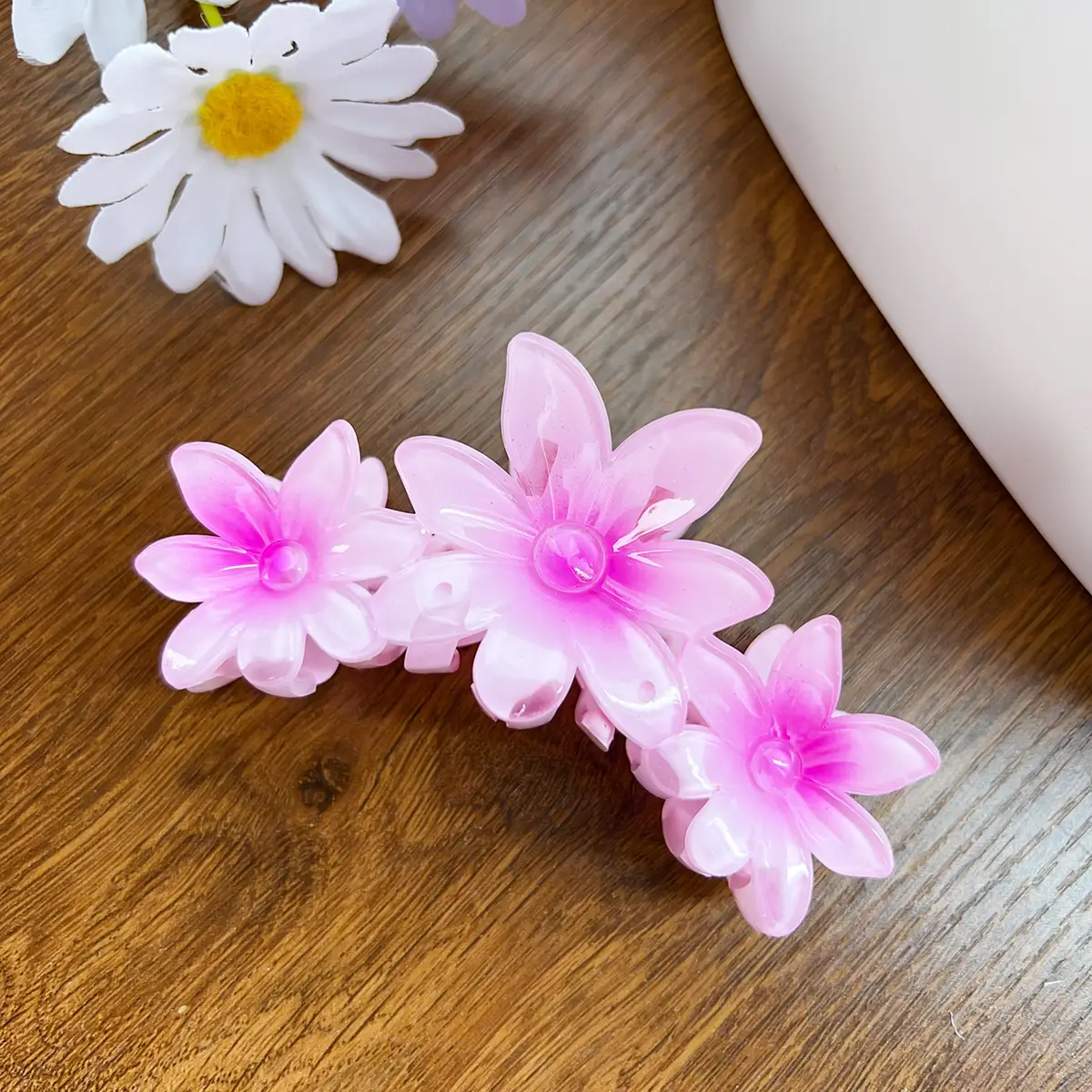 Candy Color Flower Hairclip Large Egg Flower Grab Clip Back of Head Disc Hair Shark Clip Seaside Vacation Hair Accessories Headwear