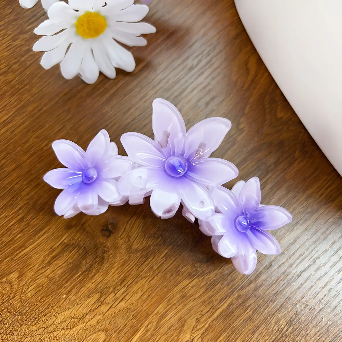 Candy Color Flower Hairclip Large Egg Flower Grab Clip Back of Head Disc Hair Shark Clip Seaside Vacation Hair Accessories Headwear