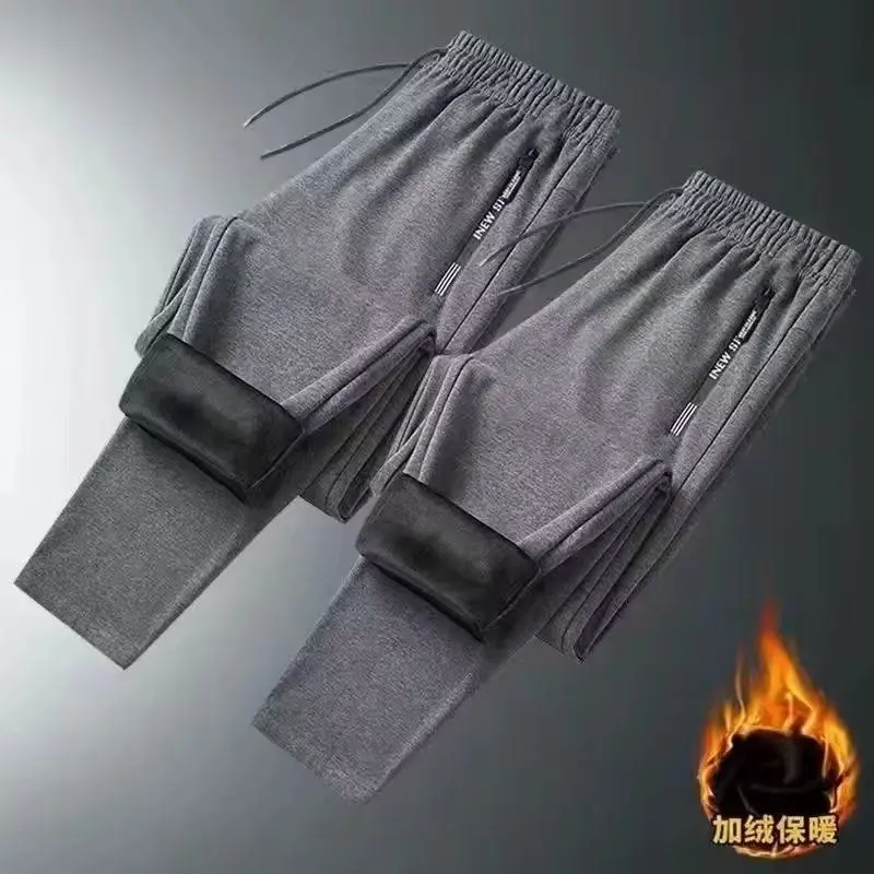 Men Fleece Thermal Trousers Grey Ankle Tie