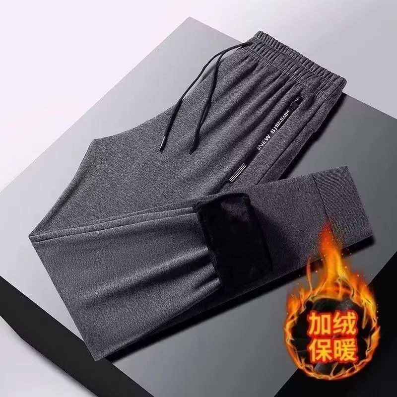 Men Fleece Thermal Trousers Grey Ankle Tie — feature 11