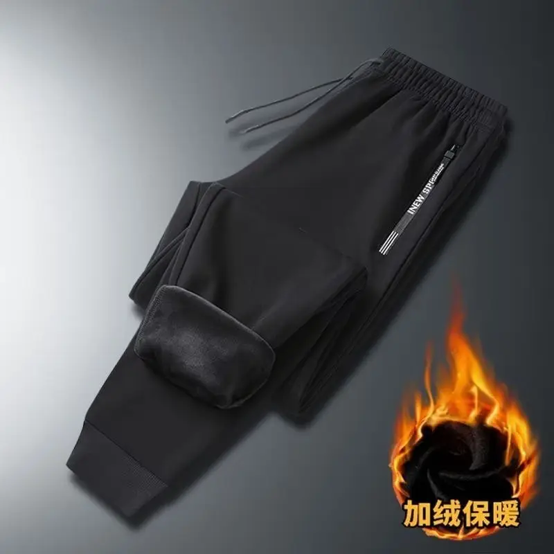 Men Fleece Thermal Trousers Grey Ankle Tie