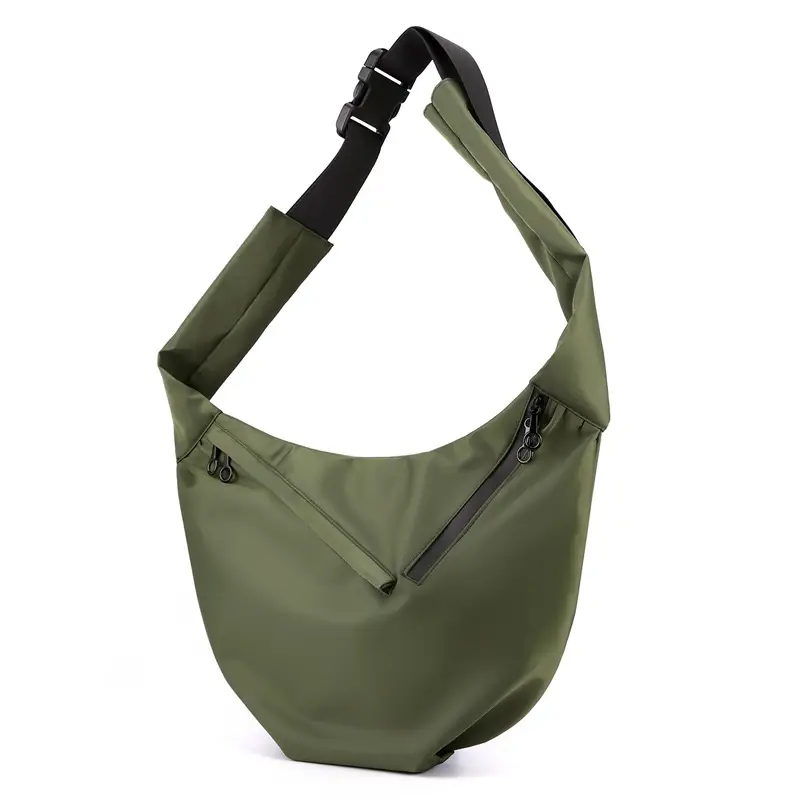 Men's Large Capacity Crossbody Bag Black Green — feature 26