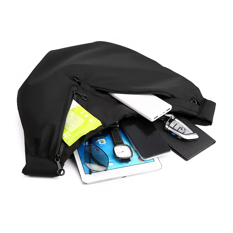 Men's Large Capacity Crossbody Bag Black Green — feature 9