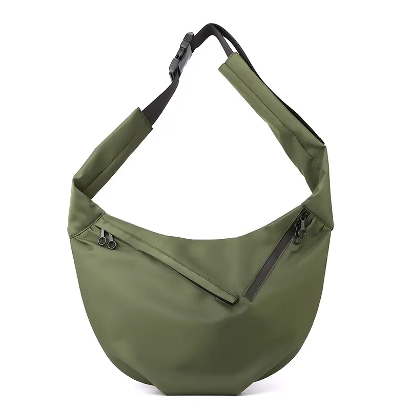 Men's Large Capacity Crossbody Bag Black Green - Image 2