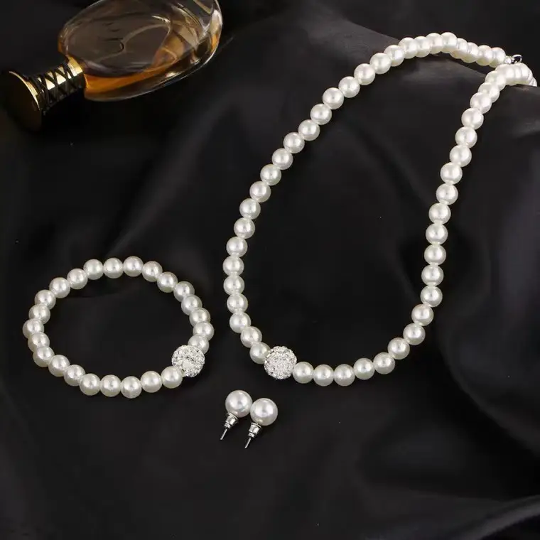 AliExpress Creative Imitation Pearl Necklace Bracelet Earrings Set — feature 3
