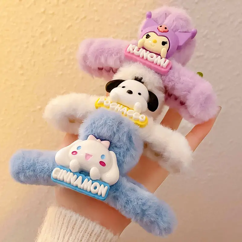 Hello Kitty Plush Hairpin with Back & Front Design - Image 4