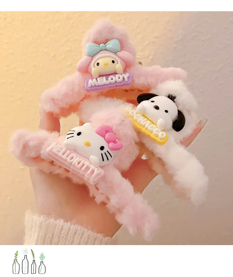 Hello Kitty Plush Hairpin with Back & Front Design — feature 5