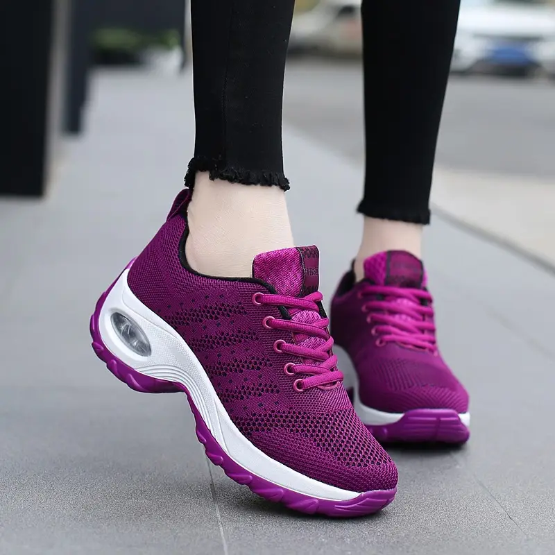 Women's shoes Spring and Autumn new front lace-up casual sneaker platform air cushion shoes wedge shoes cross-border plus size rocking shoes for women