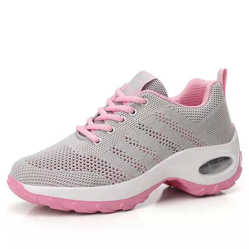 Women's shoes Spring and Autumn new front lace-up casual sneaker platform air cushion shoes wedge shoes cross-border plus size rocking shoes for women