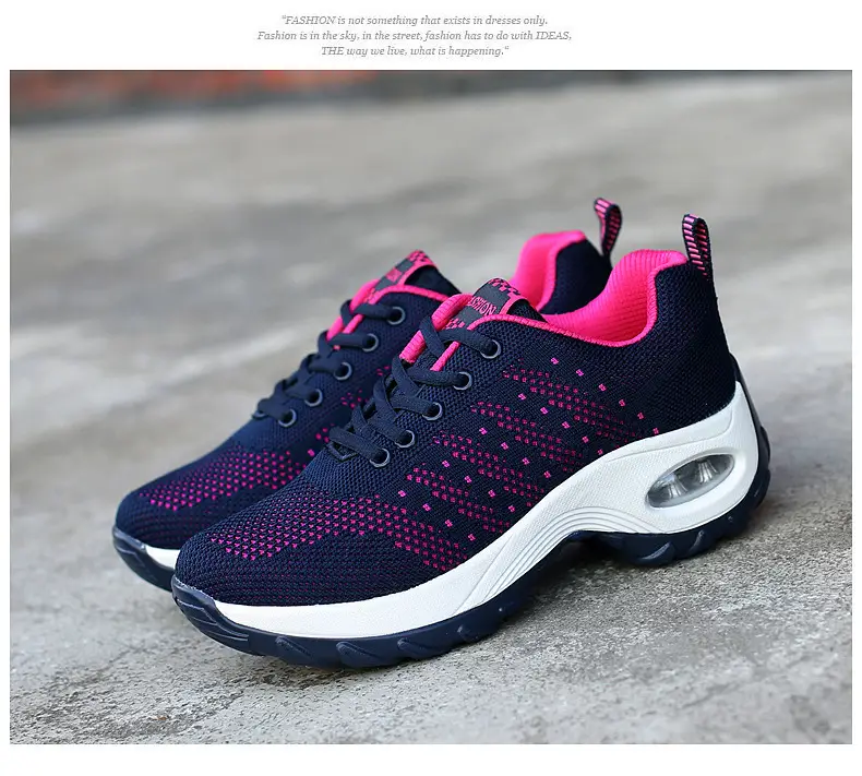 Women's shoes Spring and Autumn new front lace-up casual sneaker platform air cushion shoes wedge shoes cross-border plus size rocking shoes for women — feature 10