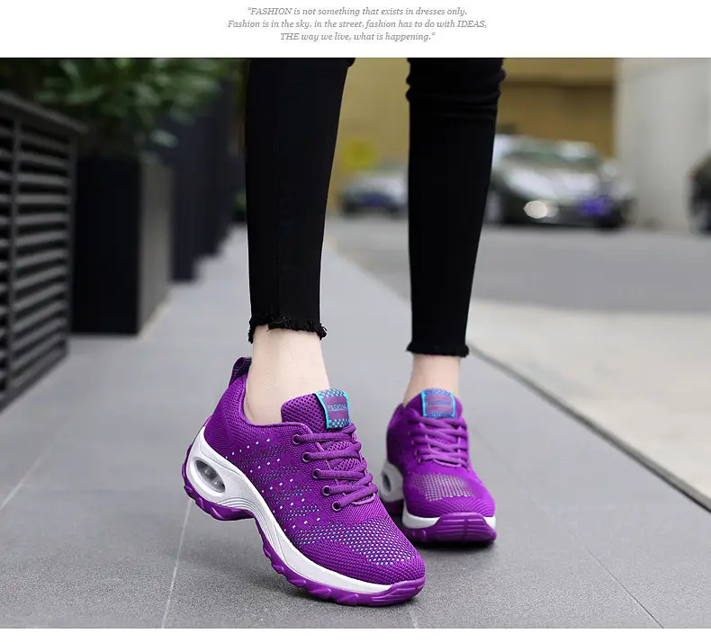 Women's shoes Spring and Autumn new front lace-up casual sneaker platform air cushion shoes wedge shoes cross-border plus size rocking shoes for women — feature 17