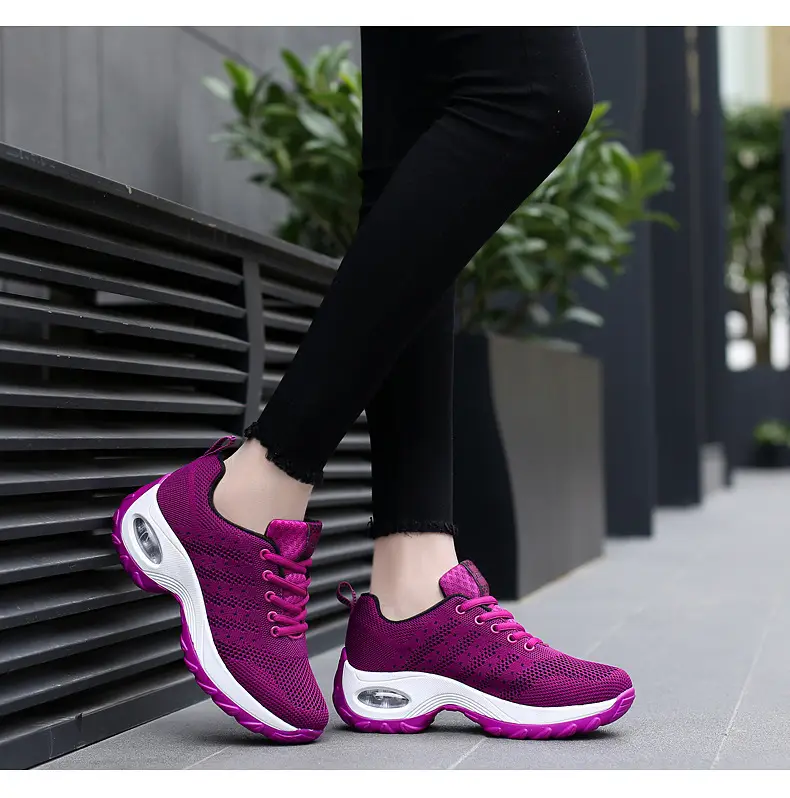 Women's shoes Spring and Autumn new front lace-up casual sneaker platform air cushion shoes wedge shoes cross-border plus size rocking shoes for women — feature 22