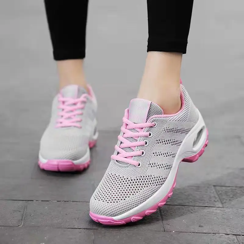 Women's shoes Spring and Autumn new front lace-up casual sneaker platform air cushion shoes wedge shoes cross-border plus size rocking shoes for women — feature 30
