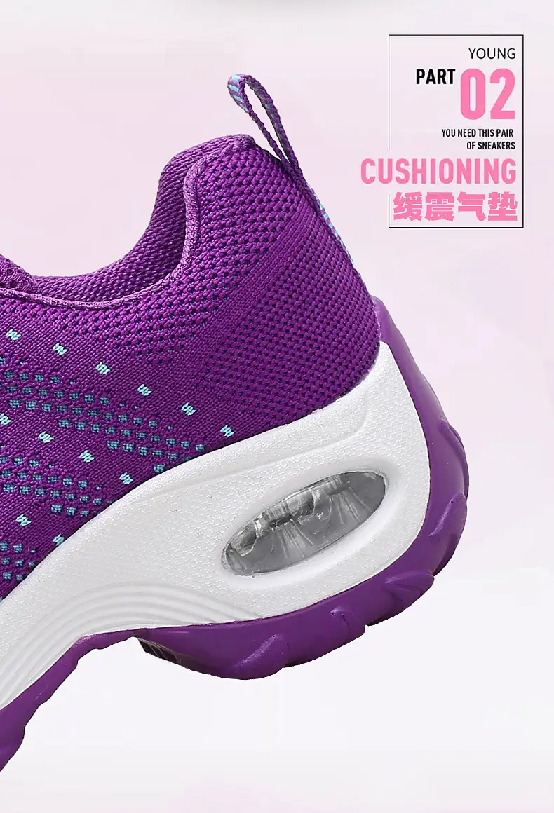 Women's shoes Spring and Autumn new front lace-up casual sneaker platform air cushion shoes wedge shoes cross-border plus size rocking shoes for women — feature 6