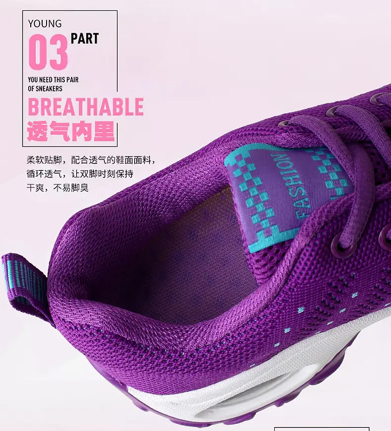 Women's shoes Spring and Autumn new front lace-up casual sneaker platform air cushion shoes wedge shoes cross-border plus size rocking shoes for women — feature 7