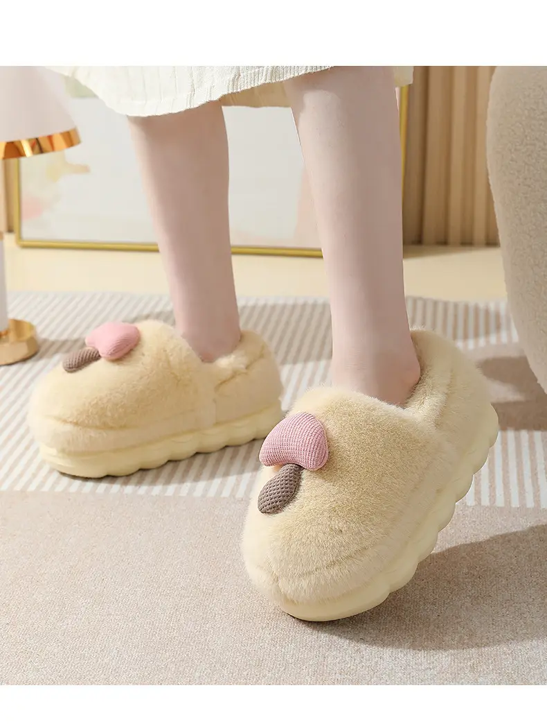 New Winter Autumn and Winter Thick Cute Mushroom Couple Indoor Thickened Household Eva Maomao Cotton Shoes Women Wholesale — feature 12
