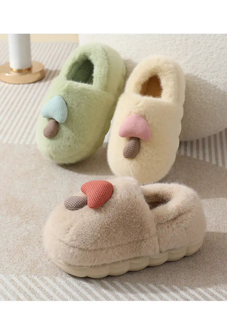 New Winter Autumn and Winter Thick Cute Mushroom Couple Indoor Thickened Household Eva Maomao Cotton Shoes Women Wholesale — feature 14