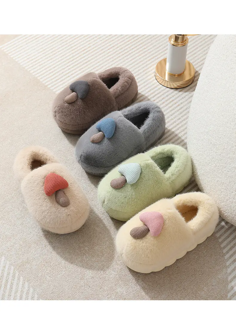 New Winter Autumn and Winter Thick Cute Mushroom Couple Indoor Thickened Household Eva Maomao Cotton Shoes Women Wholesale — feature 15