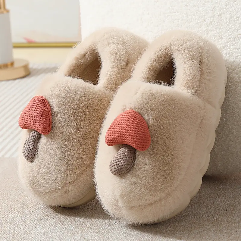 New Winter Autumn and Winter Thick Cute Mushroom Couple Indoor Thickened Household Eva Maomao Cotton Shoes Women Wholesale