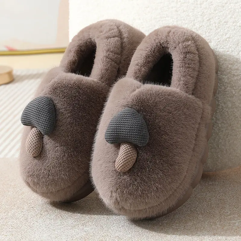 New Winter Autumn and Winter Thick Cute Mushroom Couple Indoor Thickened Household Eva Maomao Cotton Shoes Women Wholesale