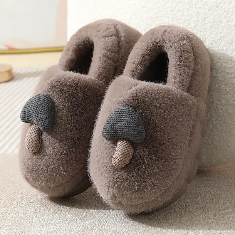 New Winter Autumn and Winter Thick Cute Mushroom Couple Indoor Thickened Household Eva Maomao Cotton Shoes Women Wholesale