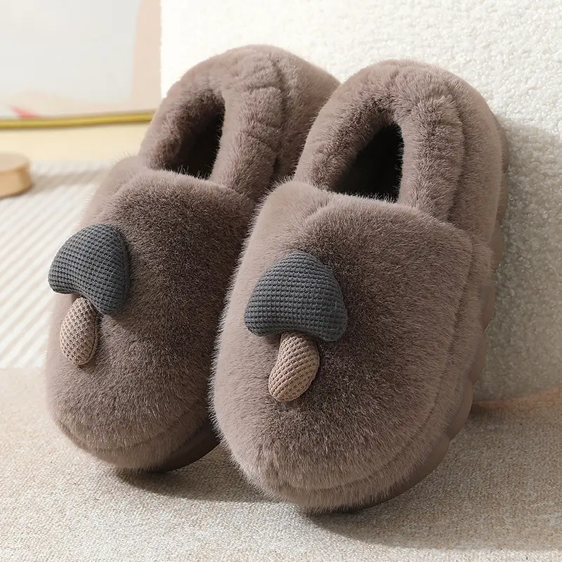 New Winter Autumn and Winter Thick Cute Mushroom Couple Indoor Thickened Household Eva Maomao Cotton Shoes Women Wholesale