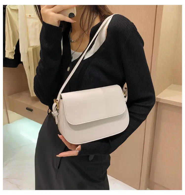 White Retro Shoulder Messenger Bag for Women — feature 10