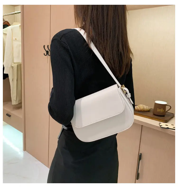 White Retro Shoulder Messenger Bag for Women — feature 11