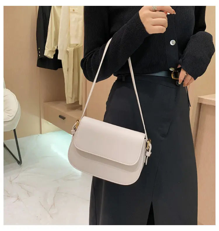 White Retro Shoulder Messenger Bag for Women — feature 9